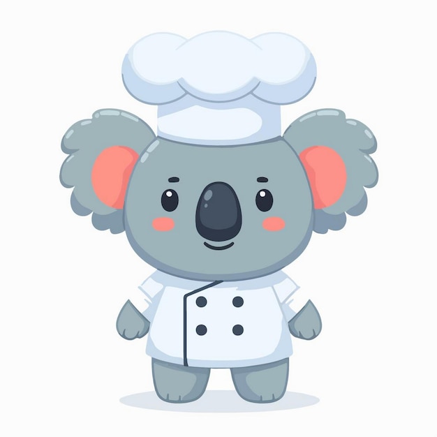 Vector cute chef animal cartoon vector icon illustration animal food icon concept isolated flat cartoon