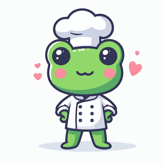 Vector cute chef animal cartoon vector icon illustration animal food icon concept isolated flat cartoon