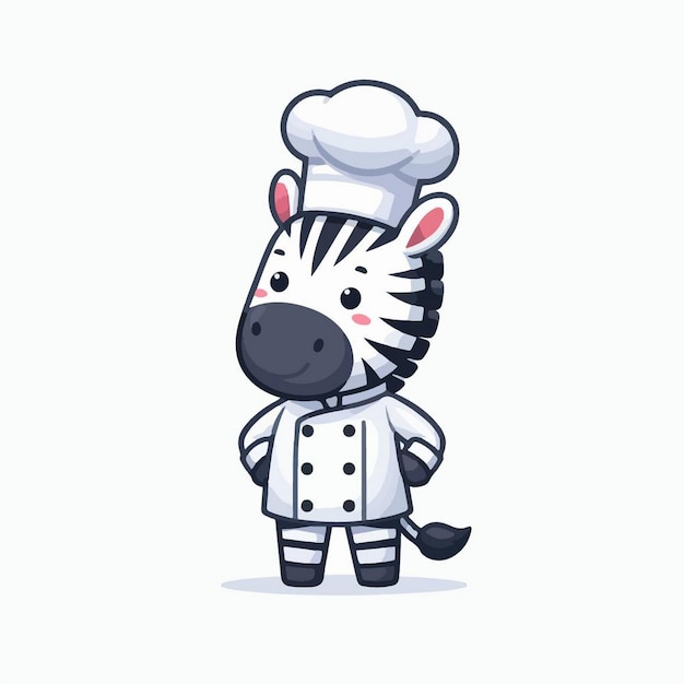 Vector cute chef animal cartoon vector icon illustration animal food icon concept isolated flat cartoon