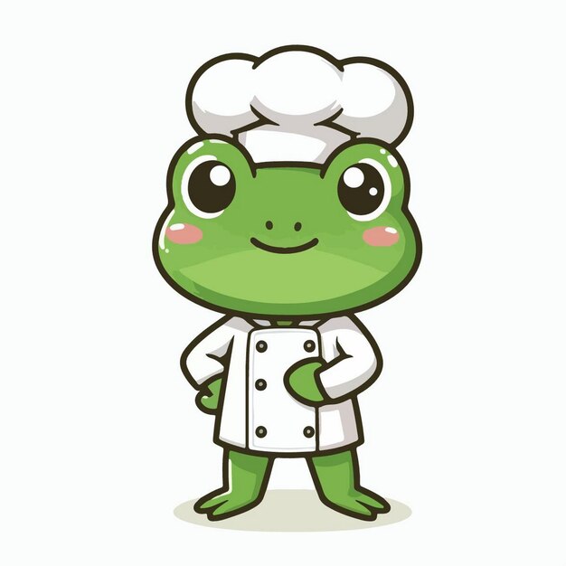 Vector cute chef animal cartoon vector icon illustration animal food icon concept isolated flat cartoon