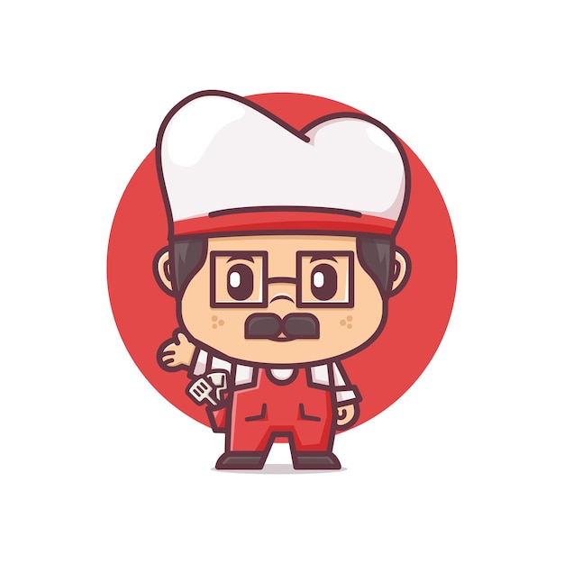 cute chef cartoon vector illustration