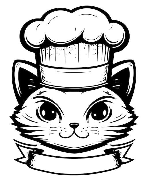 Vettore simpatico chef gatto illustrazione vettoriale