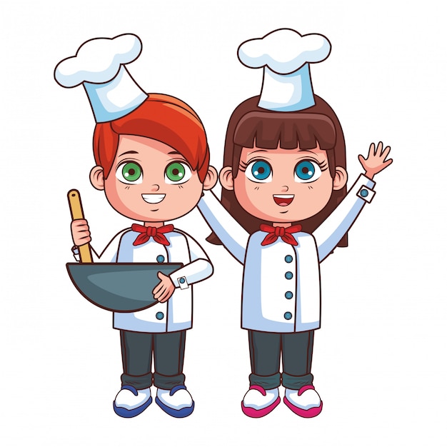 Cute chef children cartoon