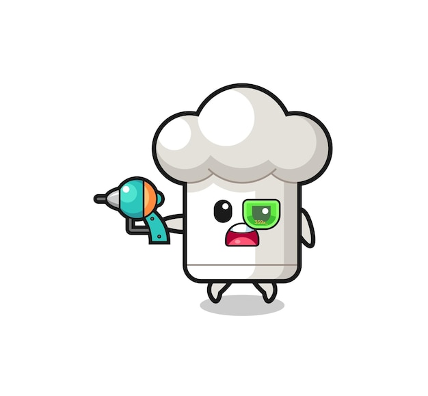 Cute chef hat holding a future gun