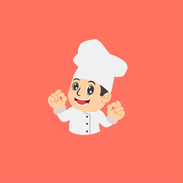 Vector cute chef taste delicious