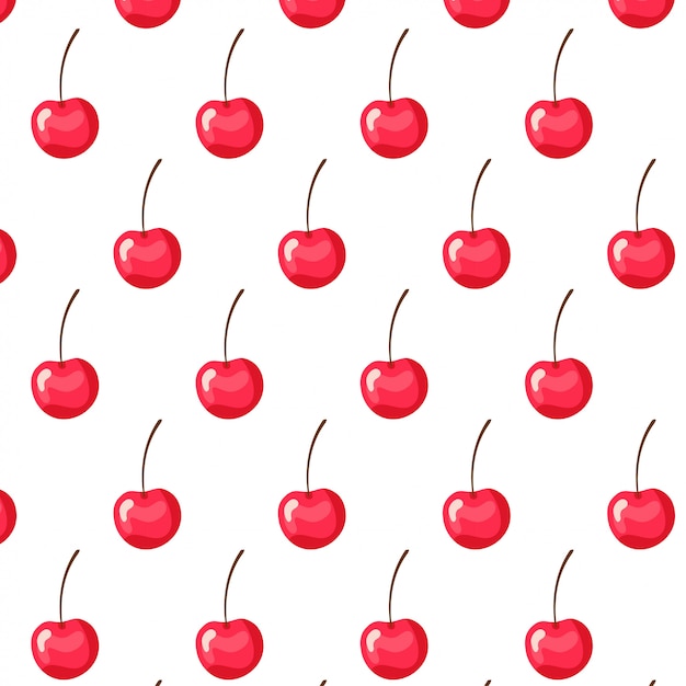 Premium Vector | Cute cherry pattern