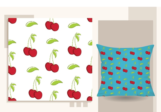 Cute cherry seamless pattern