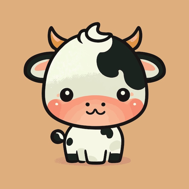 Cute Chibi Cow Kawaii Illustration