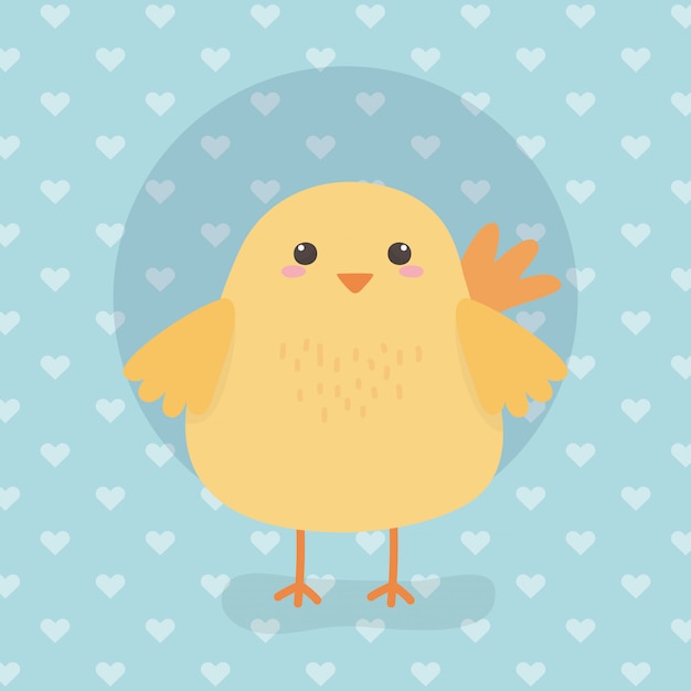 Cute chick animal farm character