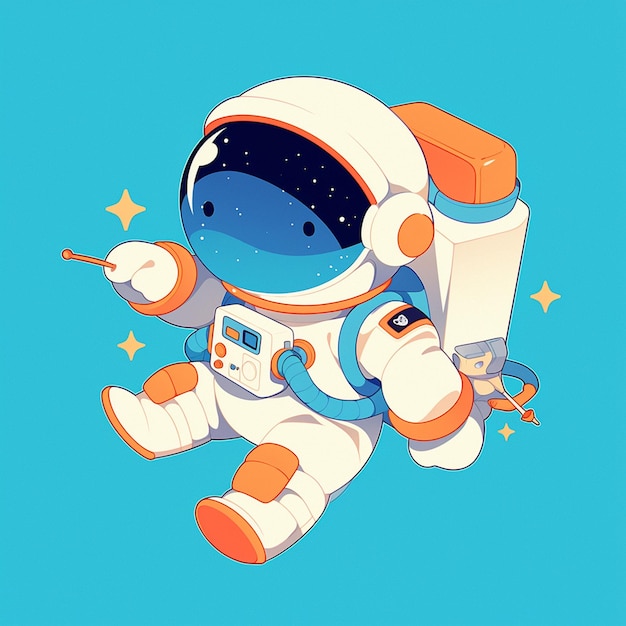 A cute chick astronaut cartoon style