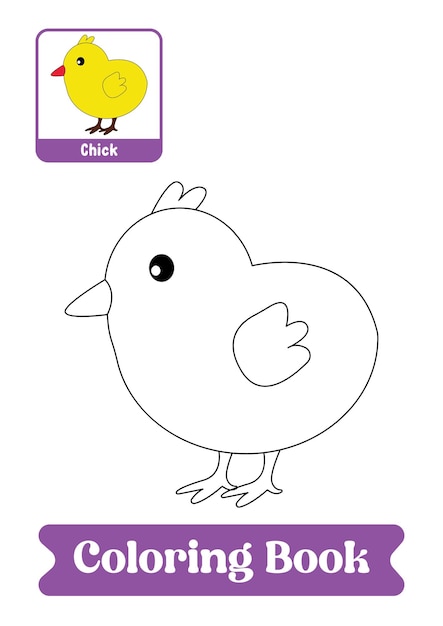 Cute chick coloring pages book