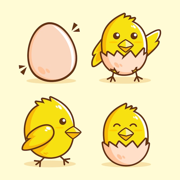 cute Chick hatch cartoon collection