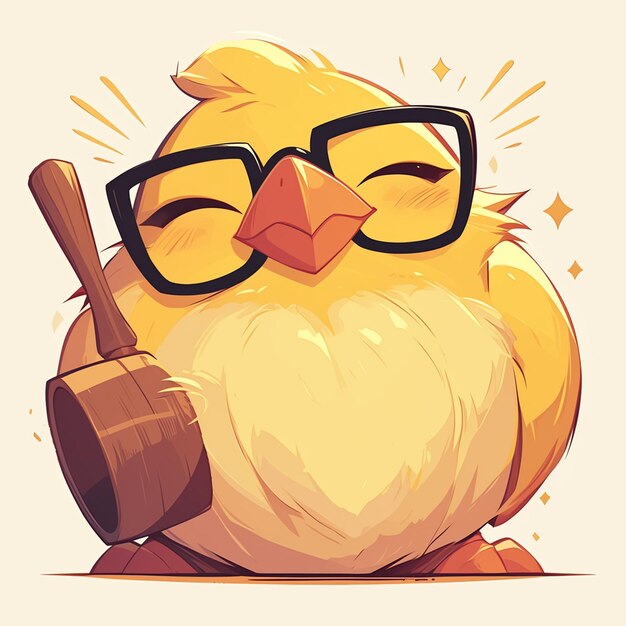 Vector a cute chick lawyer cartoon style