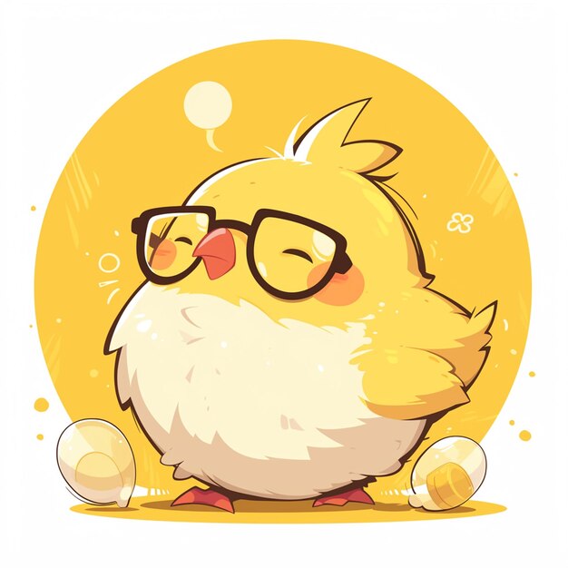 Vector a cute chick teacher cartoon style