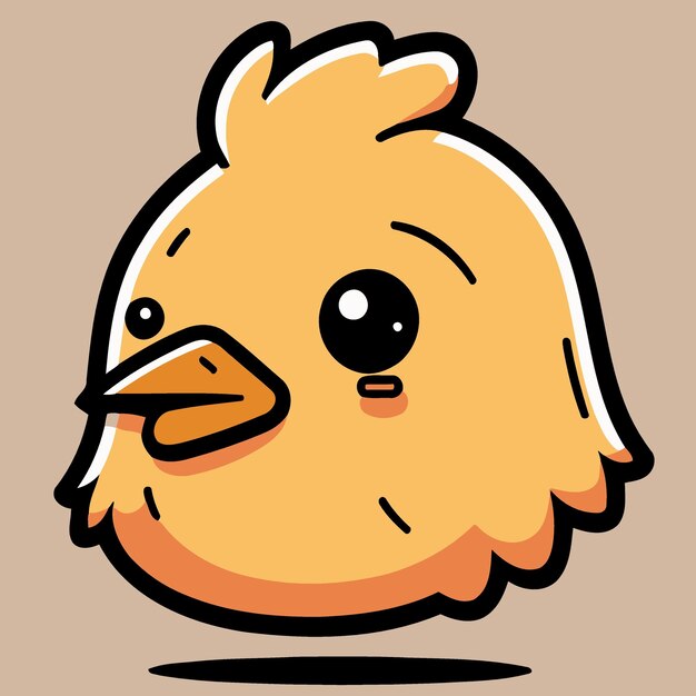 Vector cute chicken bird animal head hen seen from the side