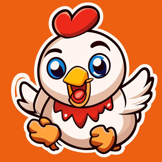 Cute chicken clipart hand drawn cartoon sticker icon concept isolated illustration