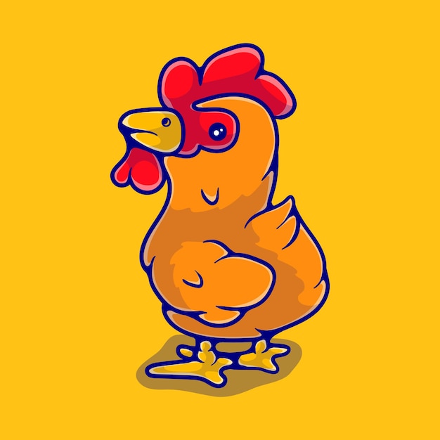 Cute chicken illustration suitable for mascot logo character