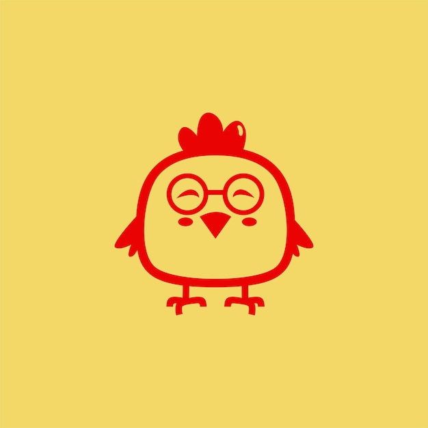 Cute chicken logo vector illustration design