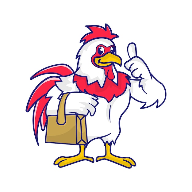 Simpatico disegno della mascotte del pollo