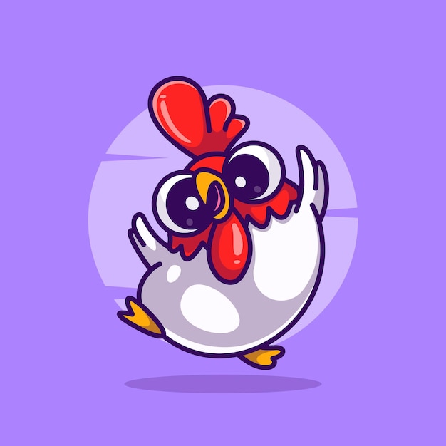 Cute chicken mascot illustration vector cartoon icon