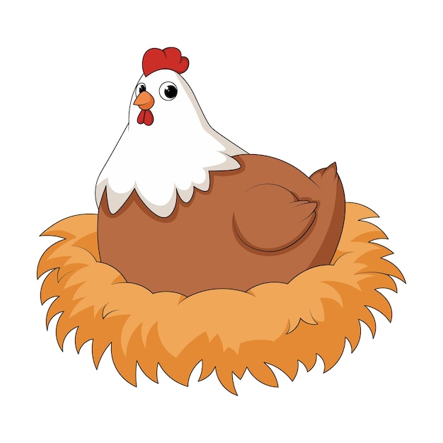 Premium Vector  Cute chicken in nest clipart