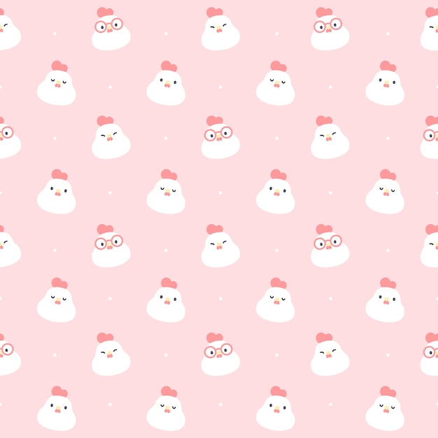 Cute chicken seamless pattern