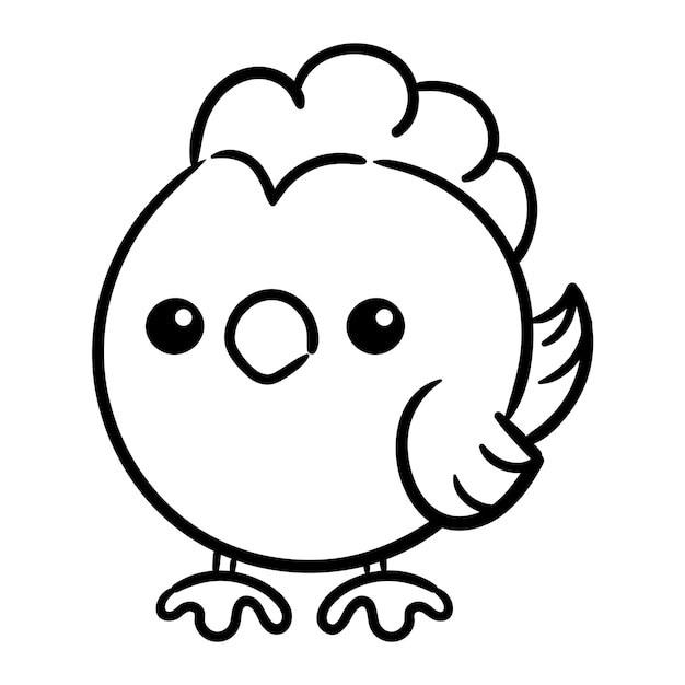 Vector cute chicken vector illustration drawing cartoon character