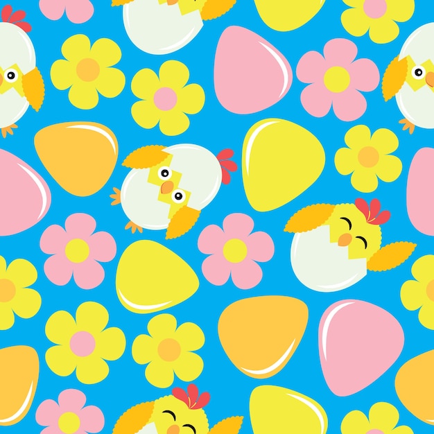 Cute chicks pattern background