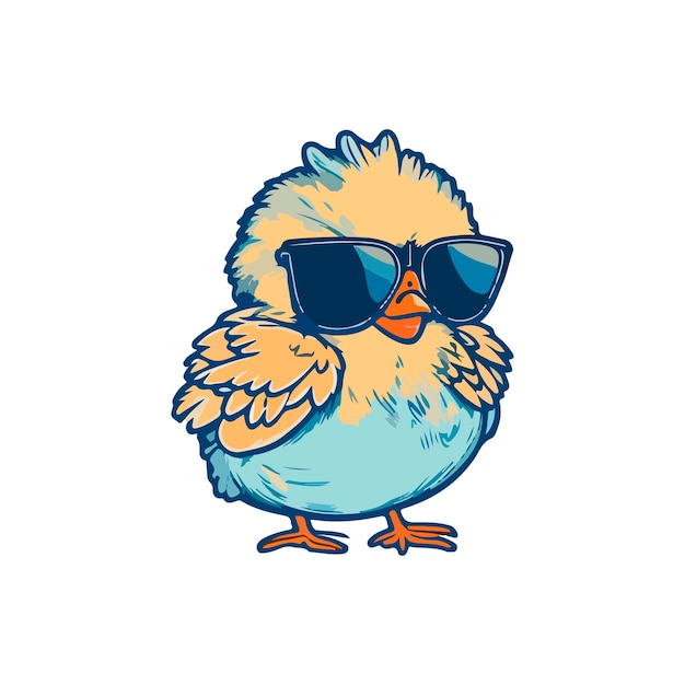 cute chicks wearing sunglasses in isolated