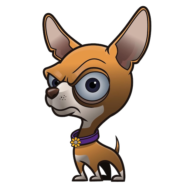 Cute Chihuahua Dog Cartoon Character illustration