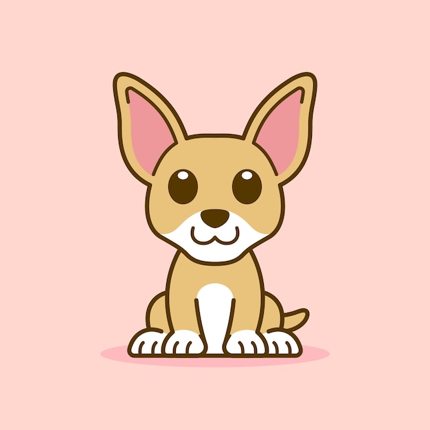 Cute chihuahua sitting down illustration