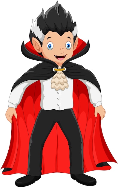 Cute child in a halloween vampire costume