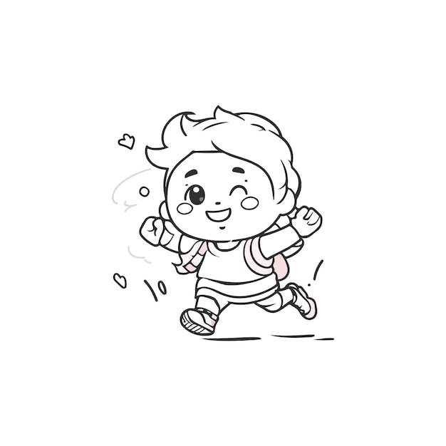 cute child is running happily