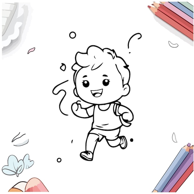 cute child is running happily