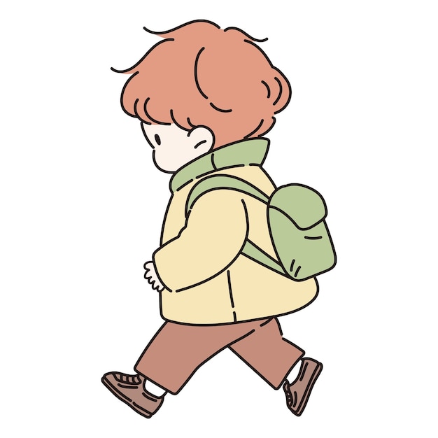 Vector a cute child walking