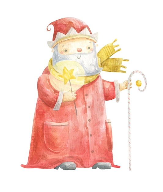 Carino illustrazione di natale infantile i personaggi dei cartoni animati di natale stampano la decorazione