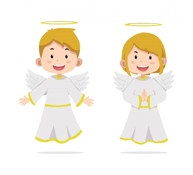 cute children characters angel