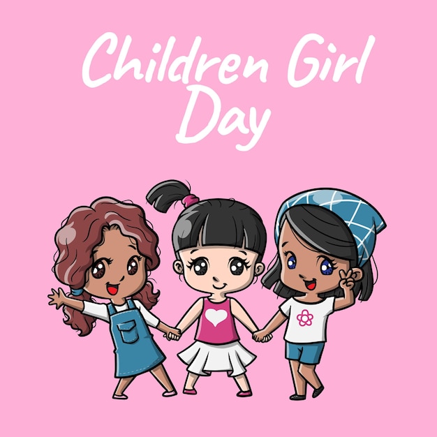 Cute children girl cartoon