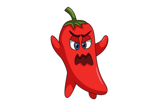 Vector cute chili character design illustration