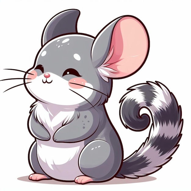 Cute chinchilla vector cartoon illustration