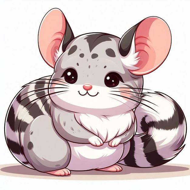 Cute Chinchilla Vector Cartoon illustration