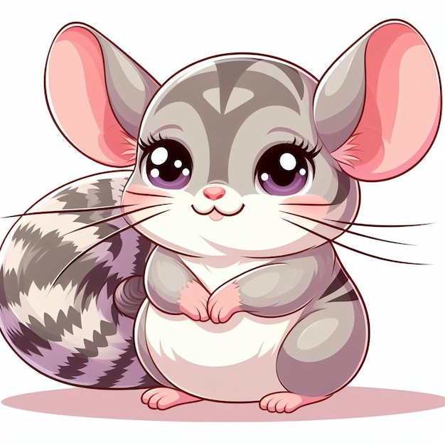 Cute Chinchilla Vector Cartoon illustration