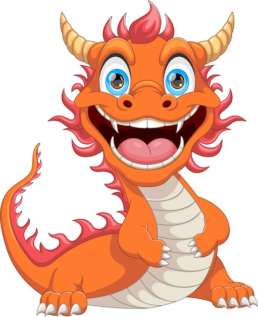 Vector cute chinese dragon cartoon