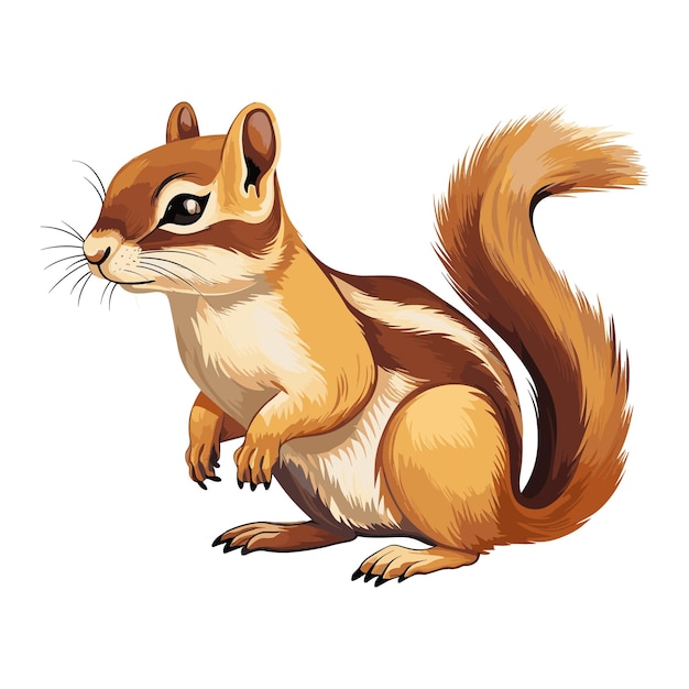 Cute Chipmunk Cartoon Vector Art Illustration Design