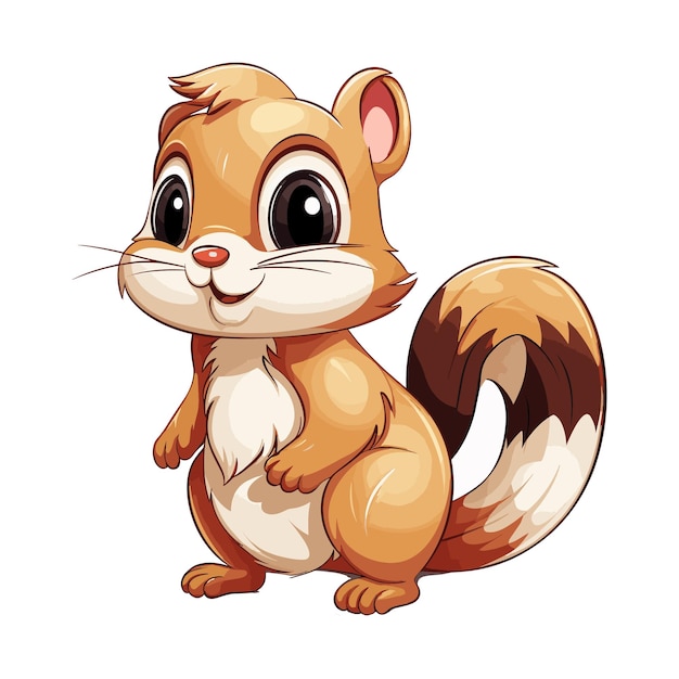 Cute chipmunk cartoon vector art illustration design