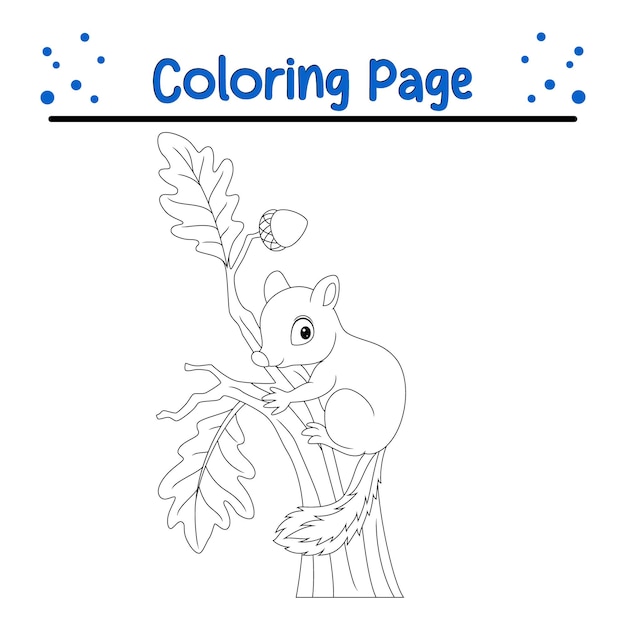 Cute chipmunk climbing tree coloring page