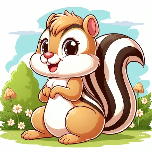 Cute Chipmunk Vector Cartoon illustration