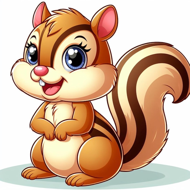 Vector cute chipmunk vector cartoon illustration