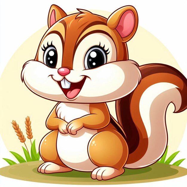 Vector cute chipmunk vector cartoon illustration