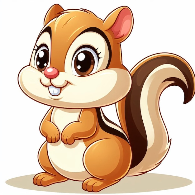 Vector cute chipmunk vector cartoon illustration